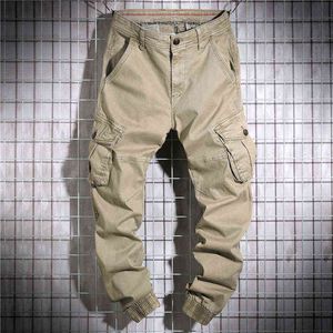 Hommes printemps automne pantalon pur coton travail pantalon hommes Cargo pantalon mode vêtements militaire pantalon multi-poches armée pantalon H1223