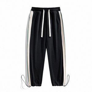 Hommes printemps noir tactique Baggy tendance marque style sport pantalon décontracté pantalon de jogging en vrac High Street Harajuku pantalon de survêtement C8eI #