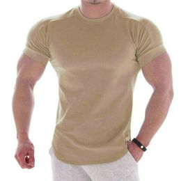 Hommes printemps haut de sport maillots t-shirts été à manches courtes Fitness t-shirt coton hommes vêtements sport t-shirt 1123