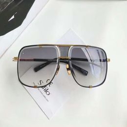 Heren Vierkante 2087 Zonnebril Goud Zwart Frame Grijs Gradiënt Lens Sonnenbrille Fashion zonnebril Gafas de sol Nieuw met box284c