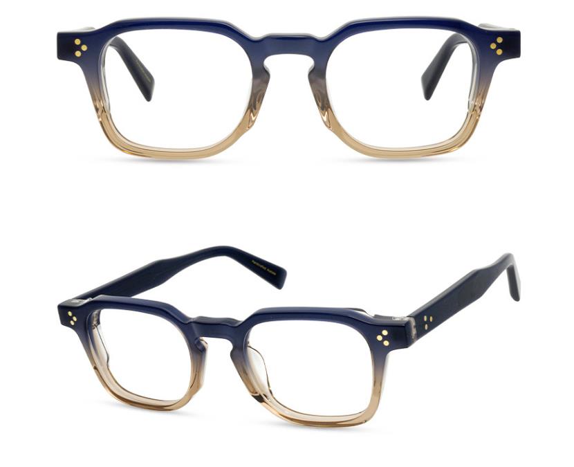 Men Square óculos ópticos Brand Spectacle Frames Moda vintage 8mm Espalhar a moldura de óculos de acetato para mulheres óculos de miopia com estojo