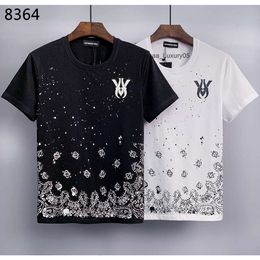 Menst-shirts Mens Designer T Shirts Black White Bandana Bleach Ma Te Men Summer Fashion Casual Streetwear Hip Hop Tees Short DsQares Dsqured 2 Zsjr