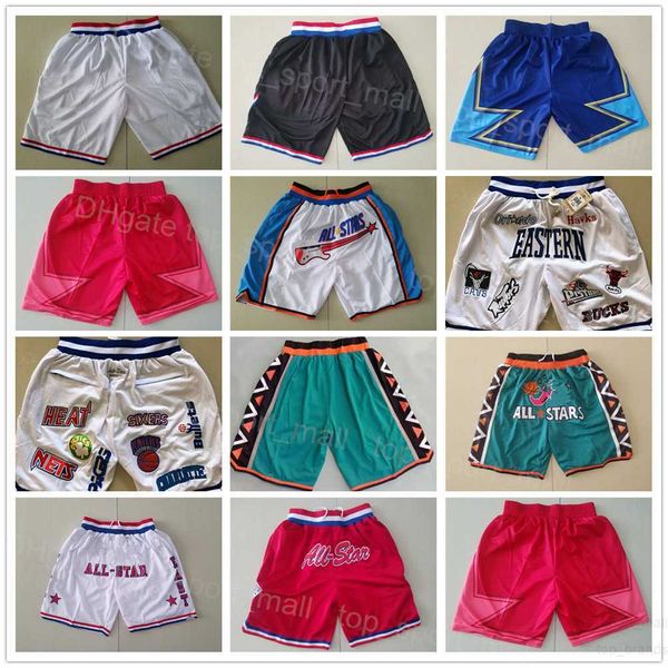 Hombres Star-All Basketball Shorts Sport HipPop Wear Pantalones de chándal Cordón Cintura elástica Pantalón Negro Blanco Azul Verde Rojo Color Todo cosido Hip Pop 1997 1996 2003