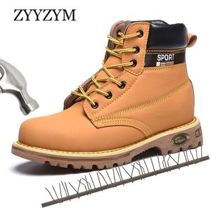 Stivali di sicurezza con punta in acciaio da uomo Primavera Autunno High Top Antiscivolo All'aperto Uomo Scarpe da lavoro protettive Calzature di protezione Y200915