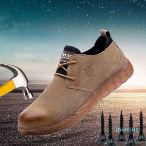 Hommes Steel Toe Work Safety Shoes Surede Respirant Construction de protection Chaussures de travail pour hommes Anti-fracasing Chaussures de cheville