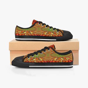 Herren Stitch Schuhe Custom Sneaker Handbemalte Leinwand Damenmode Orange Low Cut Atmungsaktive Walking Jogging Trainer Größe 38-45