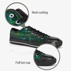 Hommes Stitch Chaussures Sneaker Personnalisé Peint À La Main Toile Womens Fashions Noir Vert Coupe Basse Respirant Marche Jogging Femmes Formateurs