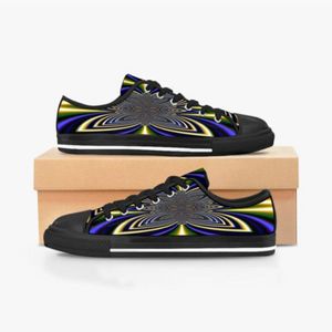 Men Stitch schoenen Custom Sneaker Hand geschilderd canvas vrouwen mode zwart goud laag gesneden ademende wandelen jogging dames trainers