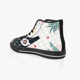 Men Stitch schoenen aangepaste sneakers canvas dames mode zwart wit midden gesneden ademende outdoor walking jogging color68