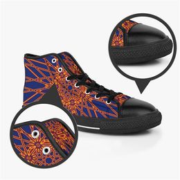 Hommes point chaussures baskets personnalisées toile femmes mode noir Orange mi coupe respirant chaussures de sport de plein air Color24