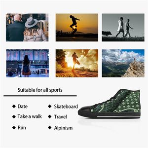 Zapatos de puntada para hombre, zapatillas de deporte personalizadas, zapatillas de deporte de lona para mujer a la moda de corte medio, zapatillas transpirables para caminar y trotar