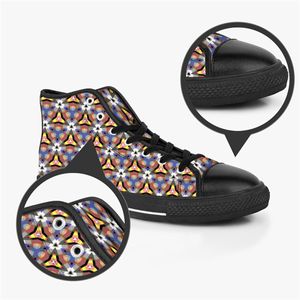Hommes point chaussures baskets personnalisées toile femmes mode noir Orange mi coupe respirant marche Jogging Color44