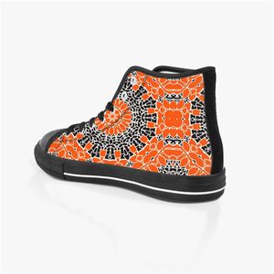 Hommes point chaussures baskets personnalisées toile femmes mode noir Orange mi coupe respirant marche Jogging Color28