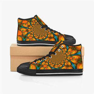 Men Stitch schoenen aangepaste sneakers canvas dames mode zwart oranje midden gesneden ademende casual outdoor sport wandelen jogging kleur5252