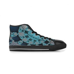 Men Stitch schoenen aangepaste sneakers canvas dames mode zwart wit midden gesneden ademende outdoor walking jogging color46