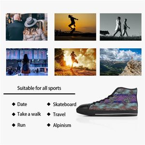 Men Stitch schoenen aangepaste sneakers canvas dames mode zwart wit midden gesneden ademende outdoor walking jogging color4