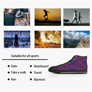 Men Stitch schoenen aangepaste sneakers canvas dames mode zwart wit midden gesneden ademende outdoor walking jogging color45