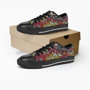 Men Stitch schoenen Custom Sneakers Hand Verf Canvas Dames Fashion Gold Low Breathable Walking Jogging Trainers