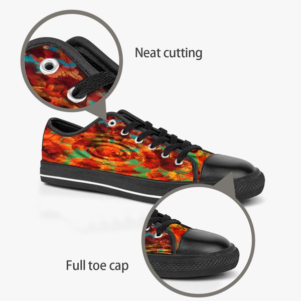 Chaussures de couture pour hommes baskets personnalisées Paint Hand Tolevas Fashion Fashion Red Low Cut Breassive Walking Jogging Trainers
