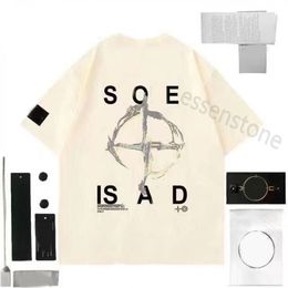 Men Stones T Shirt Borded Diseñador Tops Swein Sweinshirt Compass Armband Algodón de manga corta Sampana de piedra de manga corta Summer M-2xl