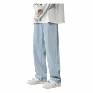 Heren Jeans met rechte pijpen Wijde pijpen Casual broeken Denim broek met wijde pijpen Hiphop-stijl Wed Jeans met zakken voor de lente g6xz#