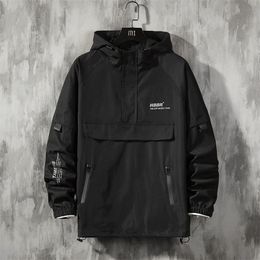 Men Streetwear Jackets and Coats Hip Hop Harajuku Mens Wind Breaker Overcoat Clothing 220812