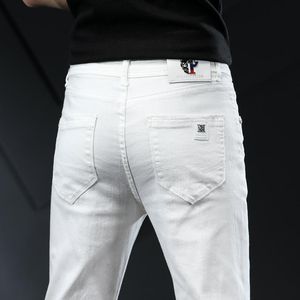 Des hommes étirent jean skinny mode décontracté slim pantalon denim pantalon blanc des vêtements de marque masculine pour chinos hommes