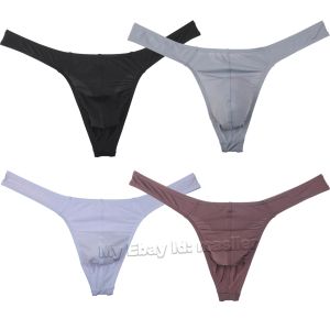 String en Nylon extensible pour hommes, sous-vêtements Sexy, Lingerie en Jersey doux, string améliorant la pochette, Tangas