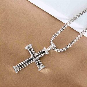 Mannen Stijl Ketting Kettingen Hangers Klassieke Vrouwen Diamond Dy Vintage Hanger Hip Sieraden Cross Hop lengte 50cm197s