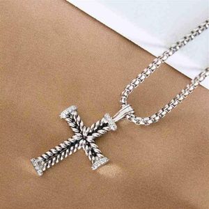 Mannen Stijl Ketting Kettingen Hangers Klassieke Vrouwen Diamond Dy Vintage Hanger Hip Sieraden Cross Hop lengte 50cm297x