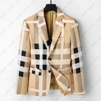 Men de costume concepteur gentleman manteaux d'automne de luxe de luxe Coat Coat Slim Fit Grid Struited Vestes Geometry Patchwork Jacket