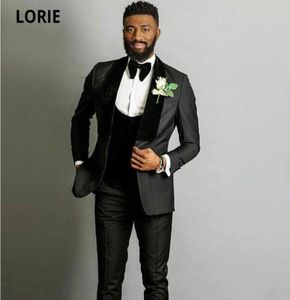 Men Suits and Blazers Lorie Black Mens Wedding Wedding Tuxedo Groom Velvet Châle Blazer Blazer Prom Part
