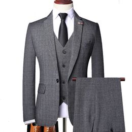 Costumes pour hommes Travail d'affaires Formel Casual Office Party Prom Banquet Mariage Groom Costume Slim Vie quotidienne Gris Marron Single Breasted X0909