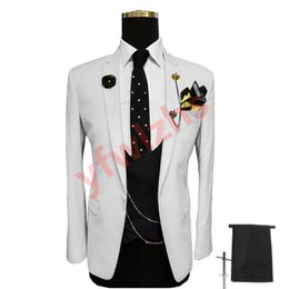 Costumes pour hommes Un bouton Groom Tuxedos Notch Lapel Groomsmen Mariage / Bal / Dîner Homme Blazer Veste Pantalon TTwo Buttonsie Vest w733