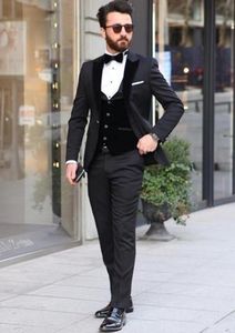 Hommes costumes un bouton marié Tuxedos Peak revers garçons d'honneur mariage/bal/dîner homme Blazer (veste + pantalon + cravate + gilet) w638