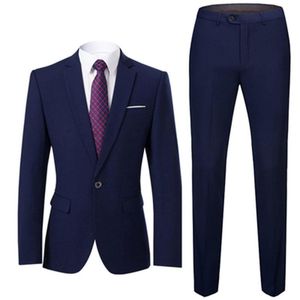 Mannen Suits Slim Fit Business Uniform Office Pak Bruiloft Bruidegom Party 2-Stuk Jack Broek Notch Revers Single Button Formal Casual C1007