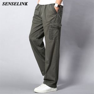 Mannen Zomer Leger Groen Wide Been Broek Casual Losse Sweatpants Outdoor Reizen Rechte Plus Size M-5XL Lading 210715