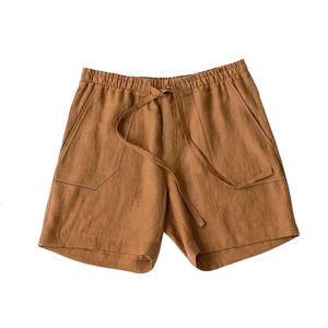 Men Summer Cotton Linen Shorts Running bodybuilding ultrathin vaste kleur ademende quickdrying casual strand korte broek 240507
