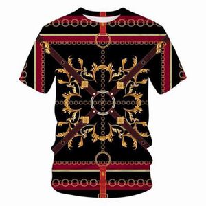 Hommes Été Digital Impression T-shirts T-shirts Fashion Tendance Folk-Coluré Ronde Col à manches courtes T-shirts Tops Designer Homme Casual Hip Skateboard Tshirt