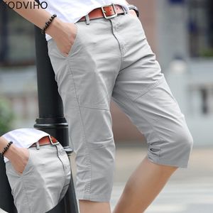 Hommes Summer long Short Coton Coton Shorts pour hommes coréens Slim Fit Beach Beach Boardhort Business Solid Plus Shorts Male 220p