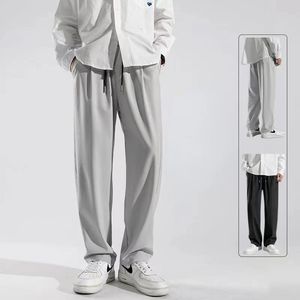 Hommes pantalon de soie de glace mince d'été