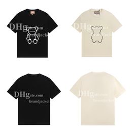 Luxe hommes hauts dessin animé ours imprimé t-shirt Simple tenue décontractée vêtements t-shirts pour les amoureux