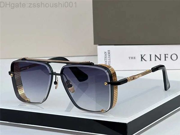 Gafas de sol para hombre Diseño pop TOP Edición limitada SIX K oro retro marco cuadrado lente de corte de cristal con rejilla gafas desmontables G9RZ