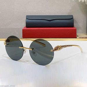 Lunettes de soleil pour hommes tête de léopard ronde nouvelle mode célèbre à la mode Golden Silver Lunettes de vue Classique rétro marque de luxe lunettes design de mode verre