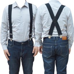 Mannen Suspender 50 mm zware broek mode verstelbare beugels clips retro x terug dikke elastische sterke accessoires cadeau broek 240401