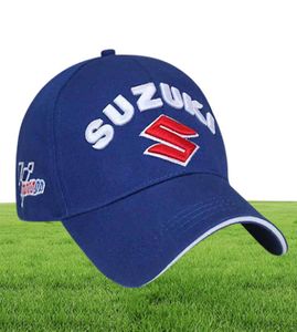 Men Suzuki Race Cap F1 Car Mogo GP Motorcycle Racing Caps Hook and Loop Sports Sports Baseball Sun Cap Hat noir Bleu Color3745605