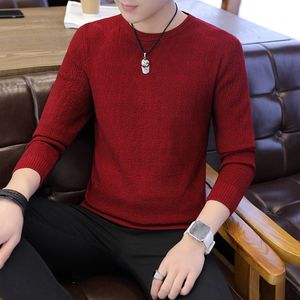 Heren trui herfst winter gebreide solide simply stijl pullover casual slanke ock trui jumper mannelijk zwart bovenkleding merk 2018