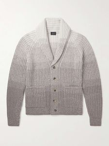 Men Sweater Designer Coats Autumn and Spring Knitwear Brioni Shawl-Collar Ribbed Wool Cardigan Women
