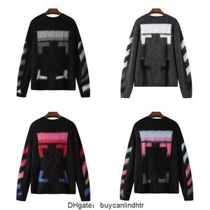 hommes pull designer pulls hommes femmes mode flèche dégradé couleur mohair jacquard tricots décontracté lâche col rond pull pull LTVA