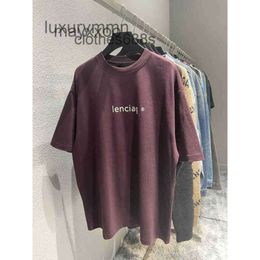 Mannen Sweaters Modeparen Zomer T -shirt Ballencigss Spring en zomer Hoge versie B Home Letter R Stard Offset Os Off Shoulder Cover Round Neck Hljv